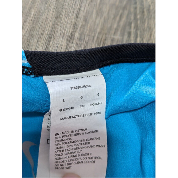 Nike Tank Top Womens Large Blue Striped Sleeveless Halter Performance - Picture 4 of 9